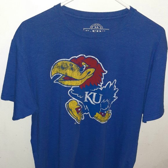 Kansas University Jayhawks Blue Graphic T-Shirt - Gear For Sports - Men's XL - Picture 1 of 4
